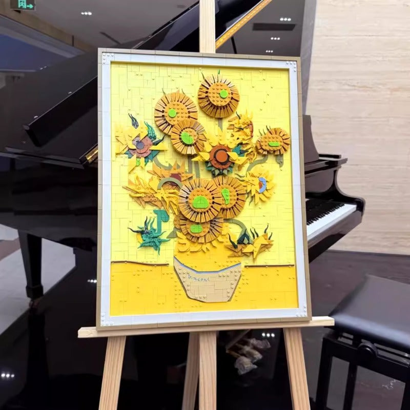 Van Gogh sunflowers building block set full model view
