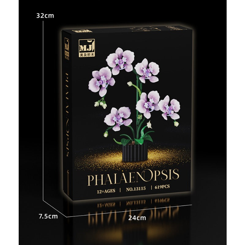 Phalaenopsis orchid building block set full model view