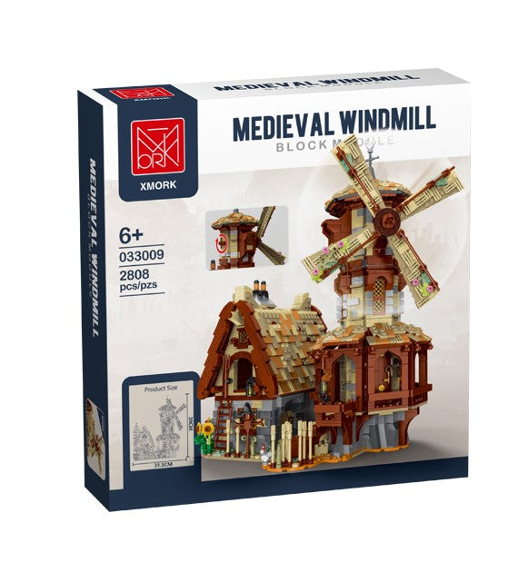 medieval windmill building block set additional angle view