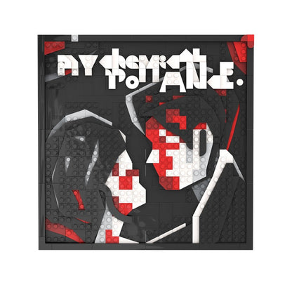Album mosaic MOC building block set, side angle