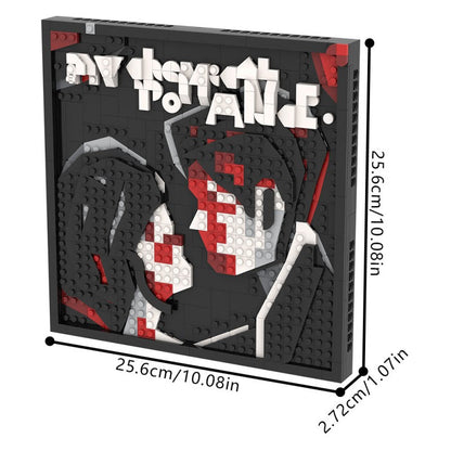 Album mosaic MOC building block set, display shot