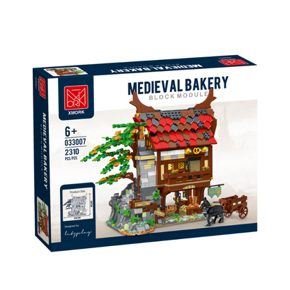 medieval bakery building block set structural detail close-up