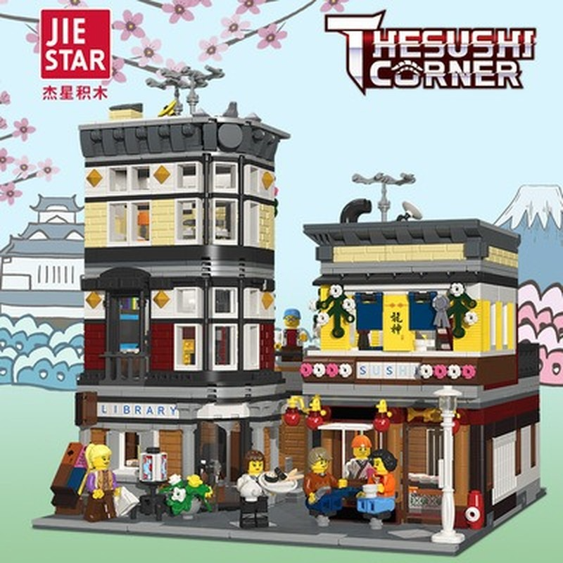 sushi restaurant building block set finished set detail