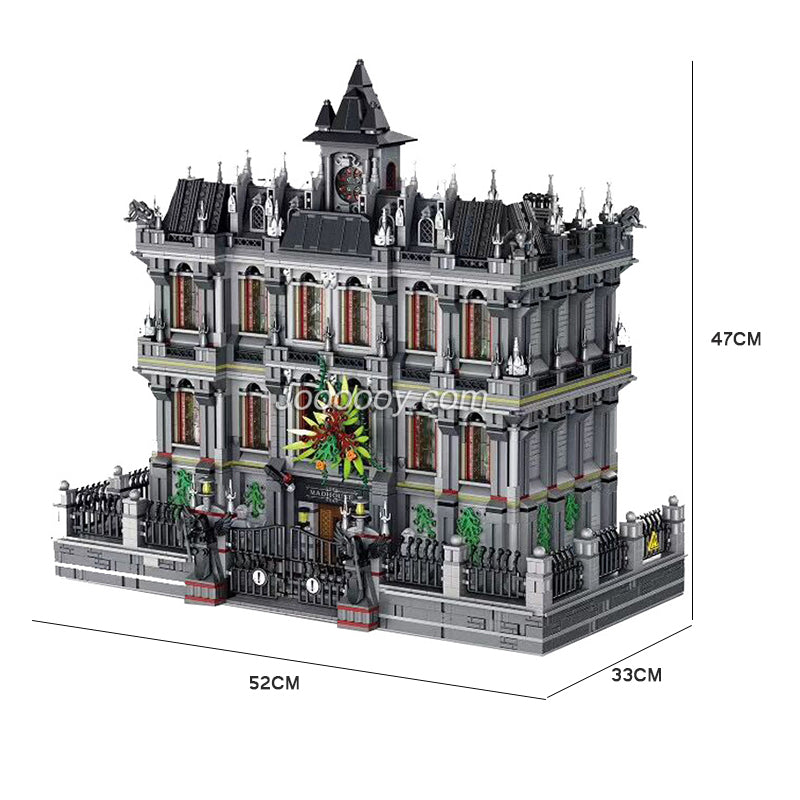 Detail view of the assembled 7527-piece hospital build