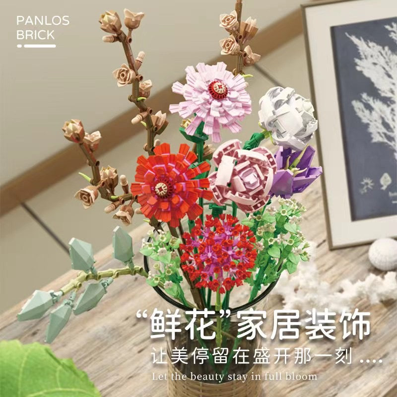 Brick-built flower bouquet, model 655002
