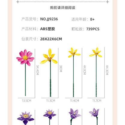 Blooming in Splendor flower building block set, detail view