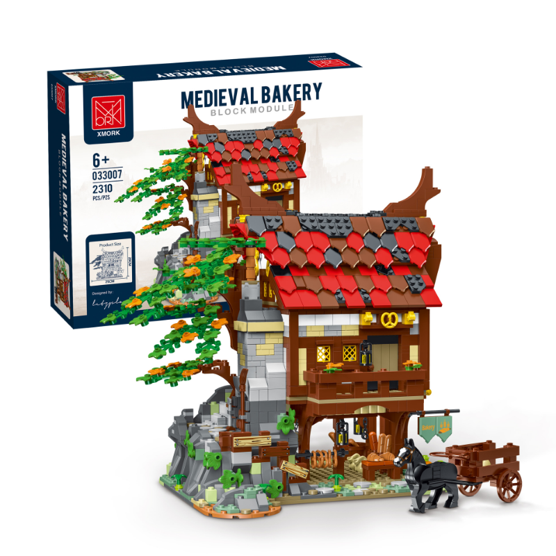 medieval bakery building block set alternate angle view