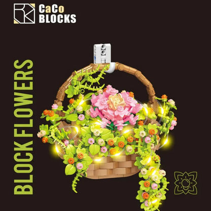 Potted flower brick model version D006-2