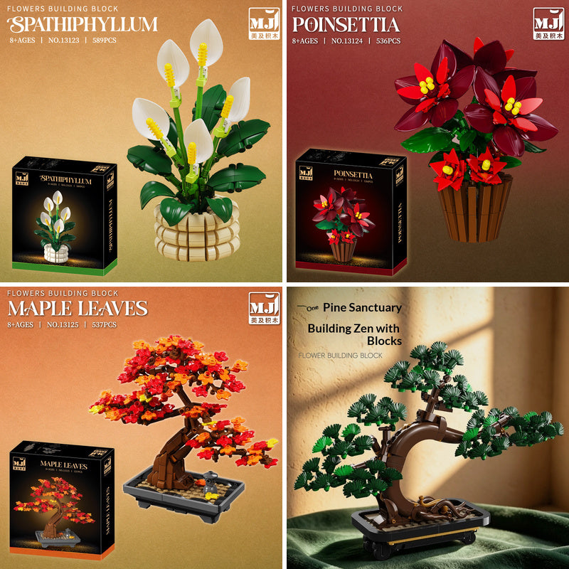 Plant building block set, fully assembled