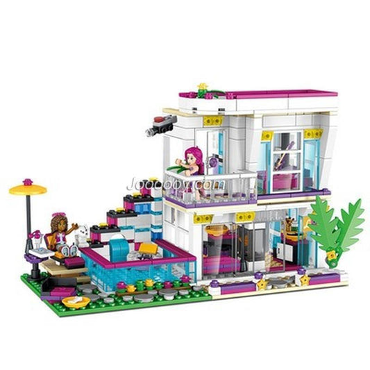 Pop star house building block set full assembled view