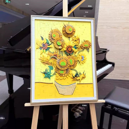 Van Gogh sunflowers building block set full model view