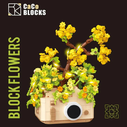 Potted flower brick model version D006-3
