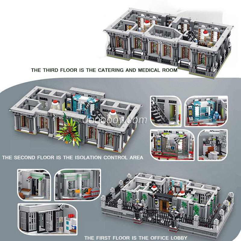 Street view style hospital brick model from another angle