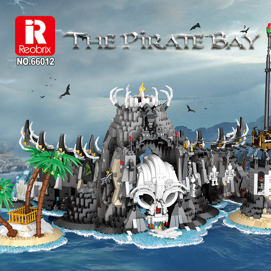 None-piece pirate bay harbor building block model front view