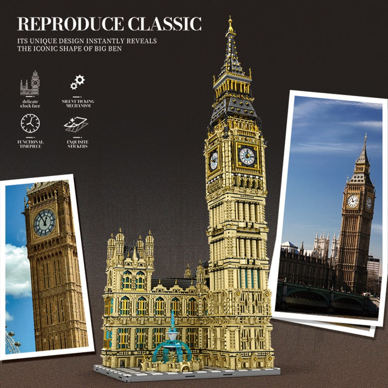 big ben clock tower building block set alternate angle view