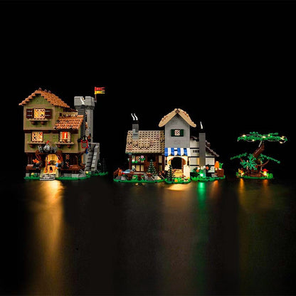 Medieval building block set courtyard view