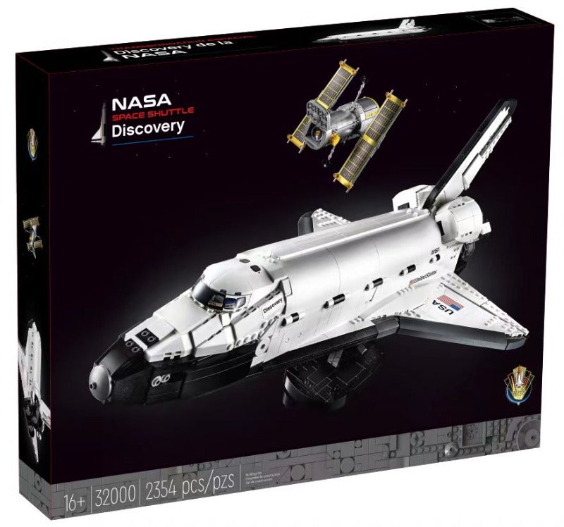 Assembled NASA Space Shuttle Discovery building block model