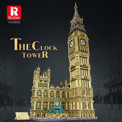 None-piece big ben clock tower building block model front view