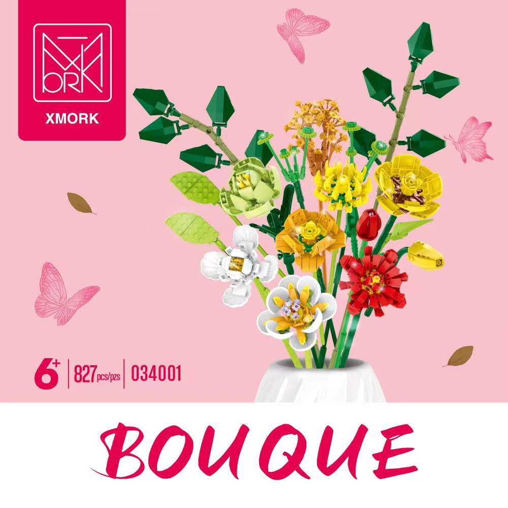 Brick-built flower bouquet, 827-piece version