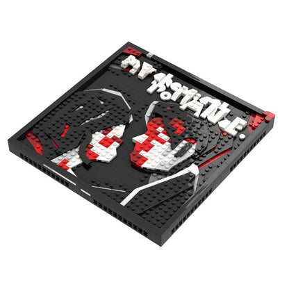 Album mosaic MOC building block set, close-up detail