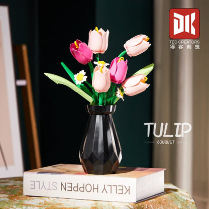 Brick-built tulip bouquet, alternate view