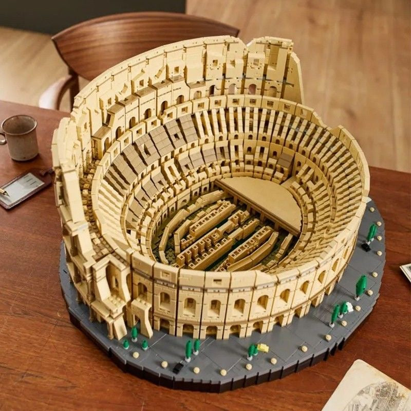Roman Colosseum building block model side angle