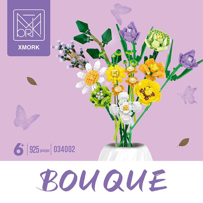 Brick-built flower bouquet, 925-piece version