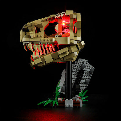 Additional angle of the dinosaur fossil skull brick model