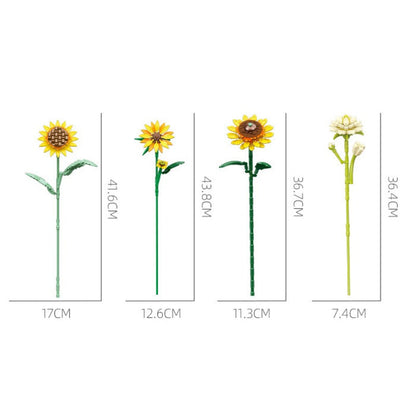 Sunflower bouquet building set, additional angle