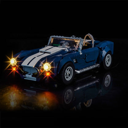 classic American roadster building block model, side profile view