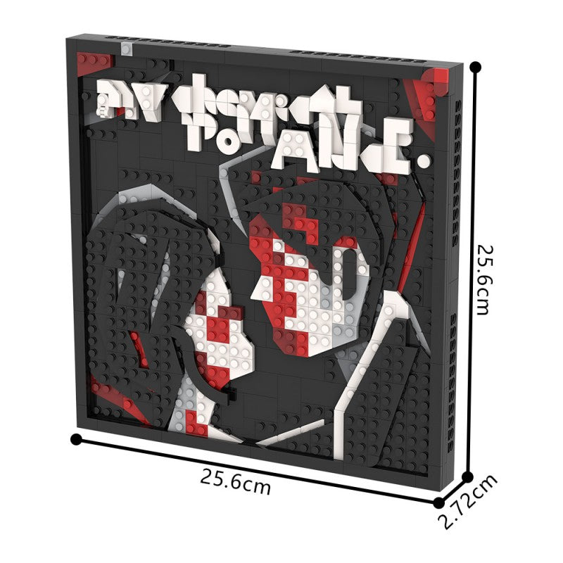 Album mosaic MOC building block set, rear view