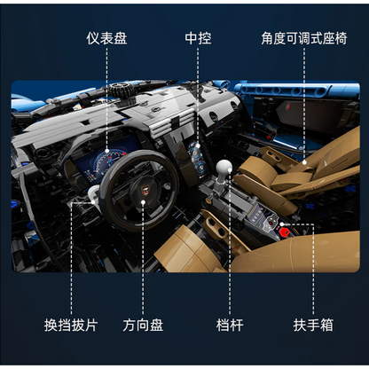 Three-quarter angle of the 3789-piece car build