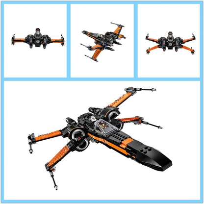 X-Wing fighter building block set wing detail