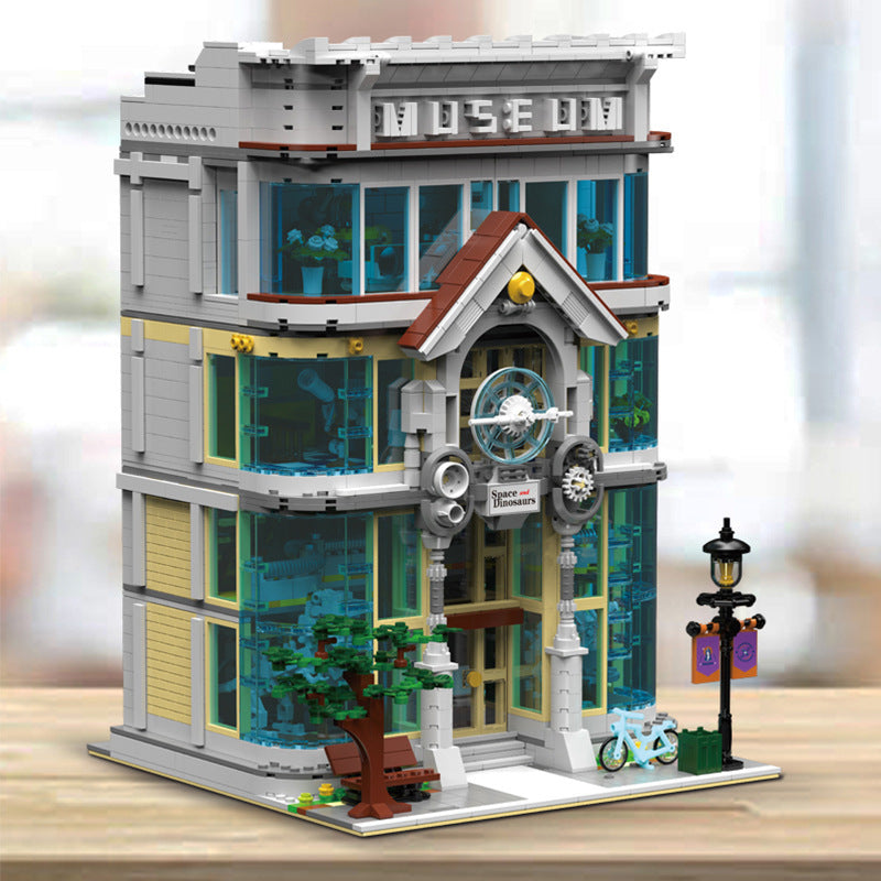 science museum building block set exterior detail view