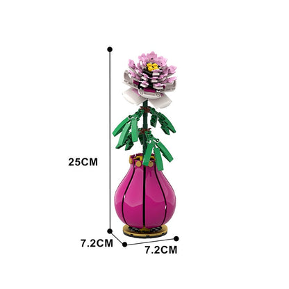 Side angle of the 147 piece flower MOC