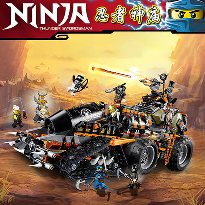 Large ninja battle vehicle building block model, front view