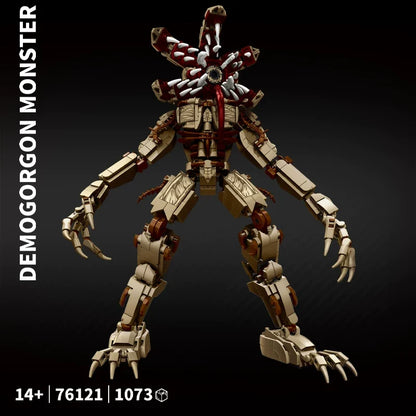 Floral demon head Shadow Monster building block set, side angle