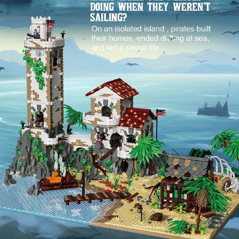 pirate harbor castle building block set side profile
