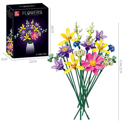 Blooming in Splendor flower building block set, fully assembled