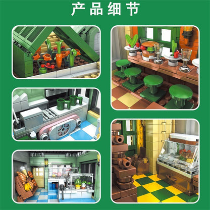 french restaurant building block set alternate angle view