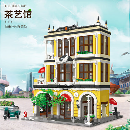 tea shop building block set additional angle view
