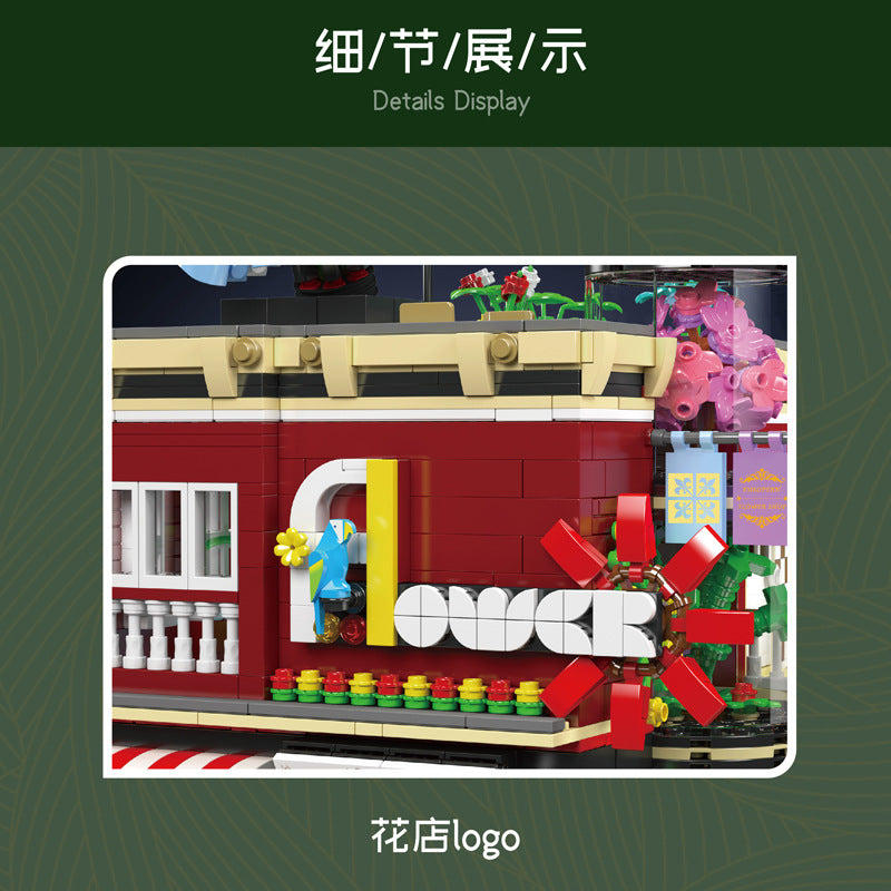 Side view of the 2291 piece shop model