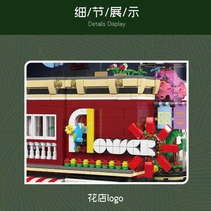 Side view of the 2291 piece shop model