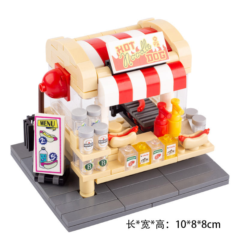 Brick-built hot dog shop MOC set