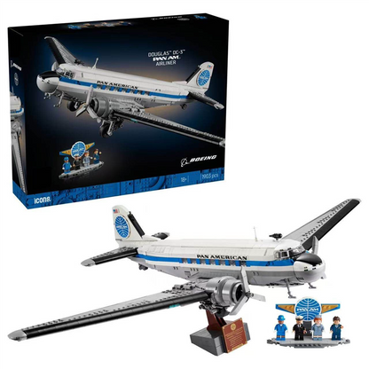 Bricks-only DC-3 airplane building set