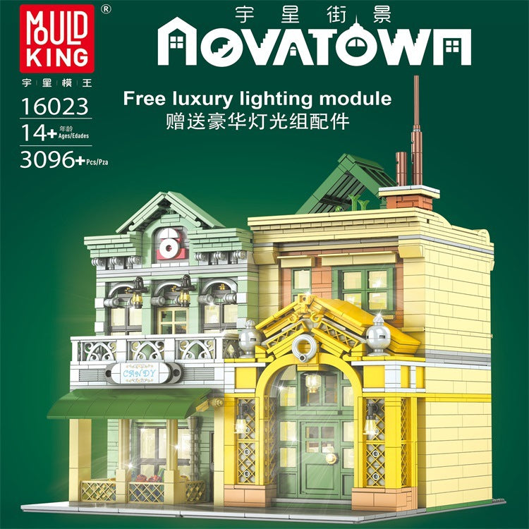 french restaurant building block set full model overview