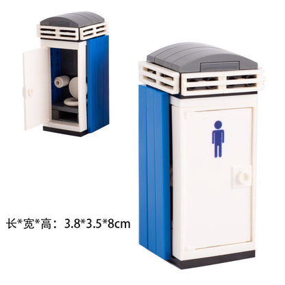 Brick-built men's restroom MOC set