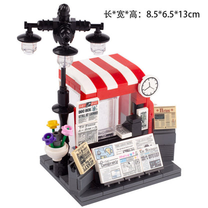 Brick-built newsstand MOC set