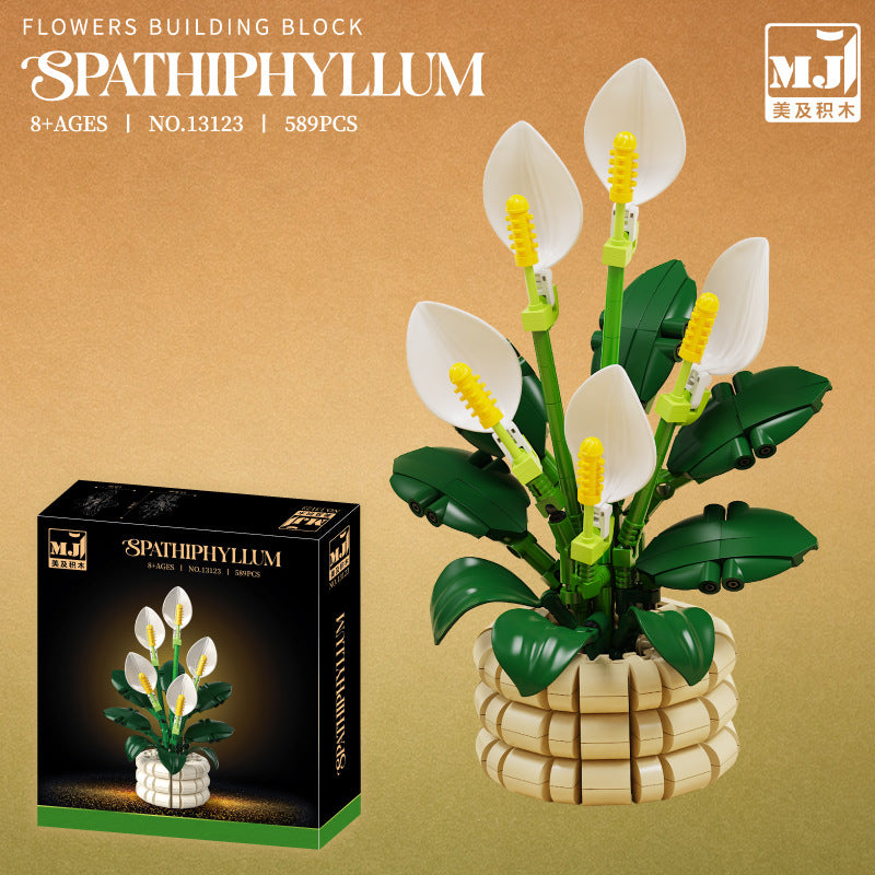 Peace lily building block plant model