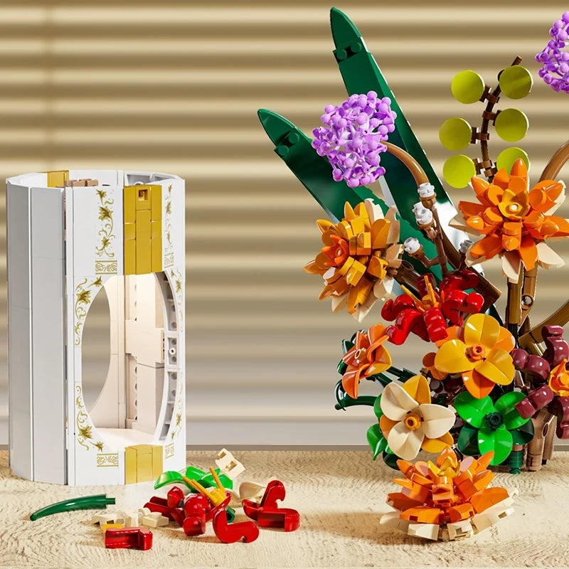 Luminous vase building block set shown from another angle